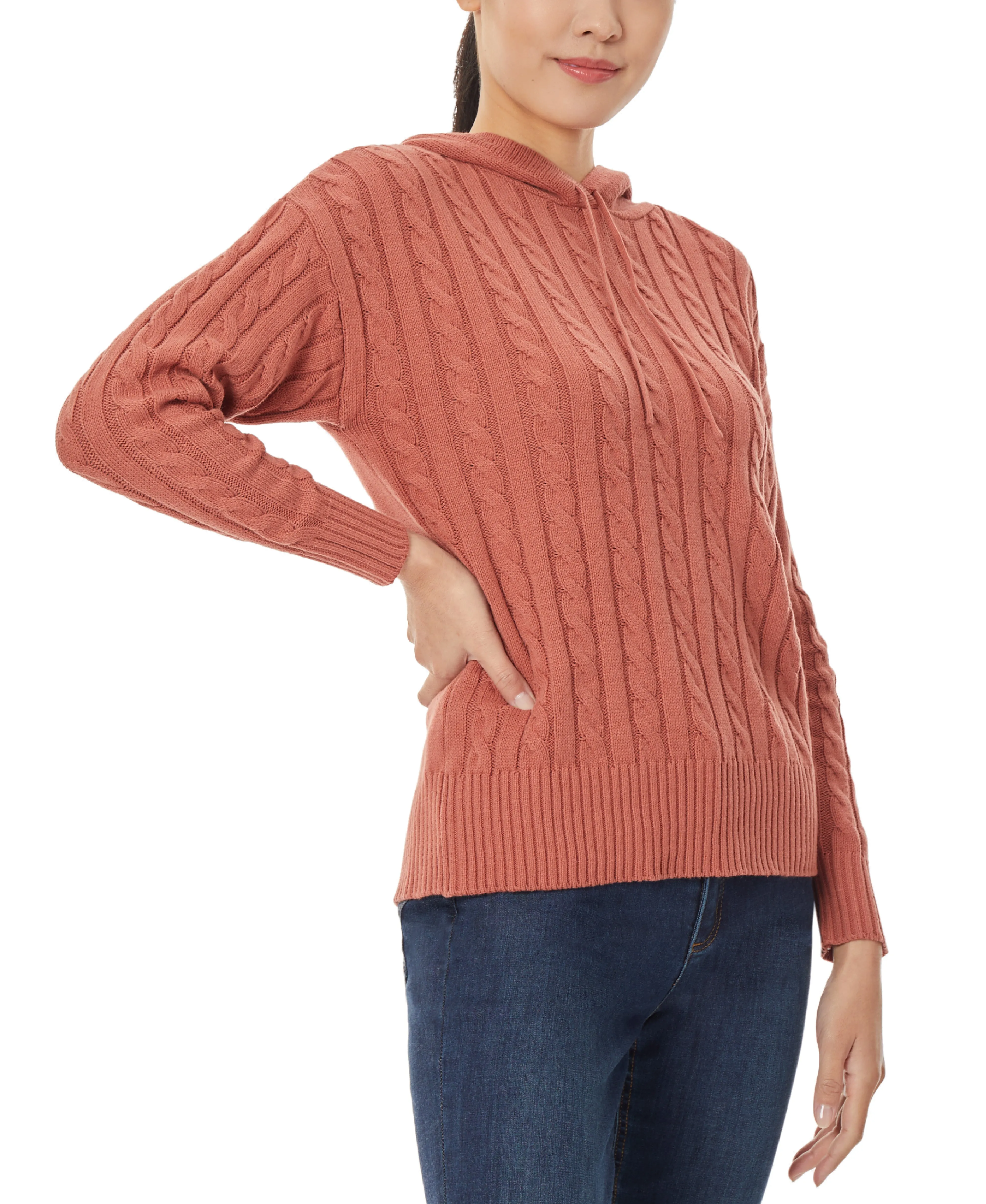 Selling Fast Pullover Cable Knit Hoodie  Limited Availability!