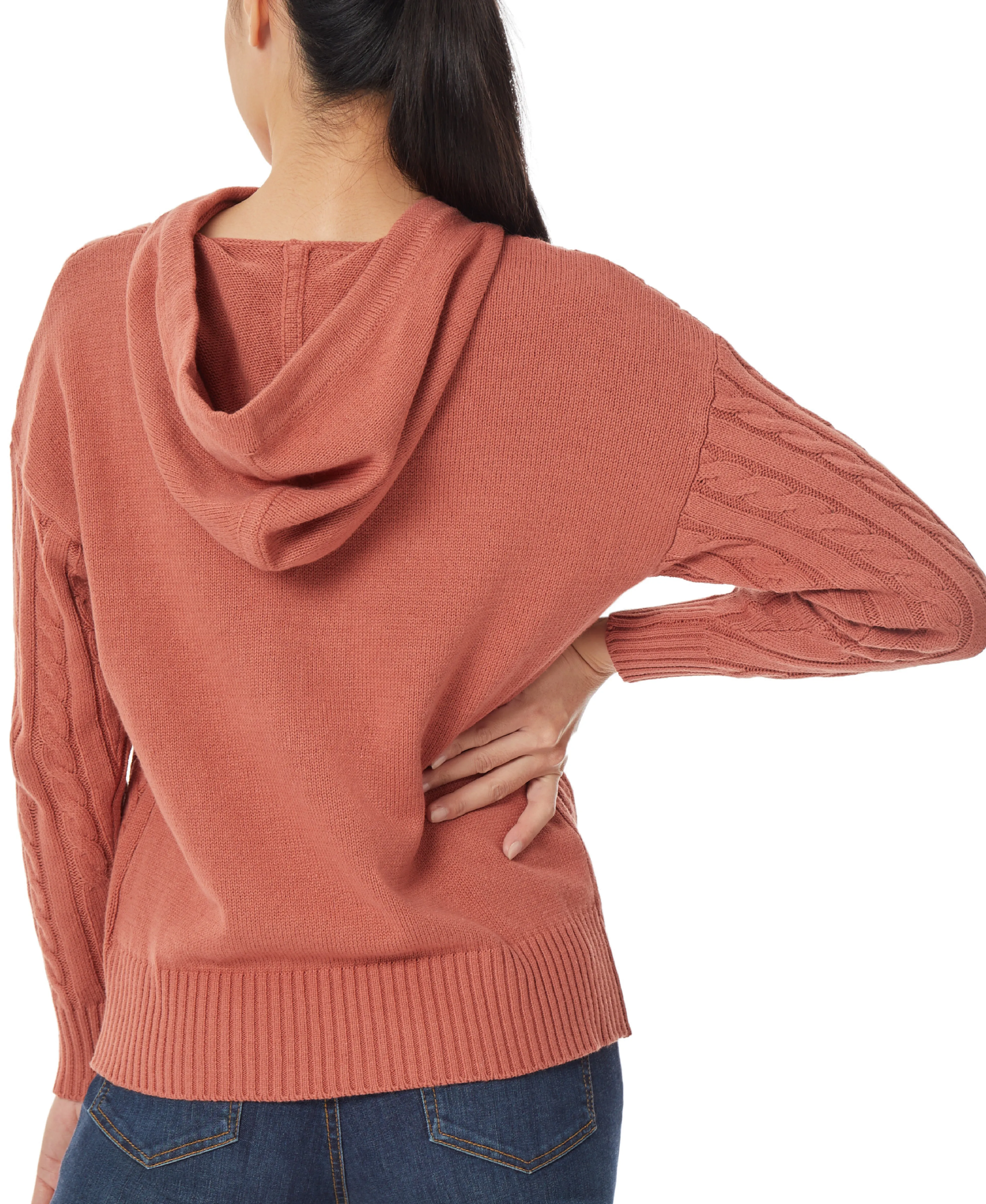 Selling Fast Pullover Cable Knit Hoodie  Limited Availability!