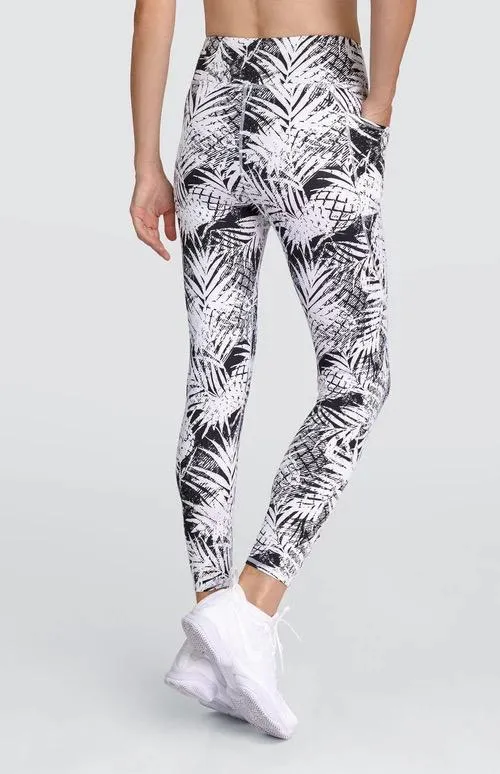 Tail Activewear Black & White Tropical Print Leggings Size XL MSP$69