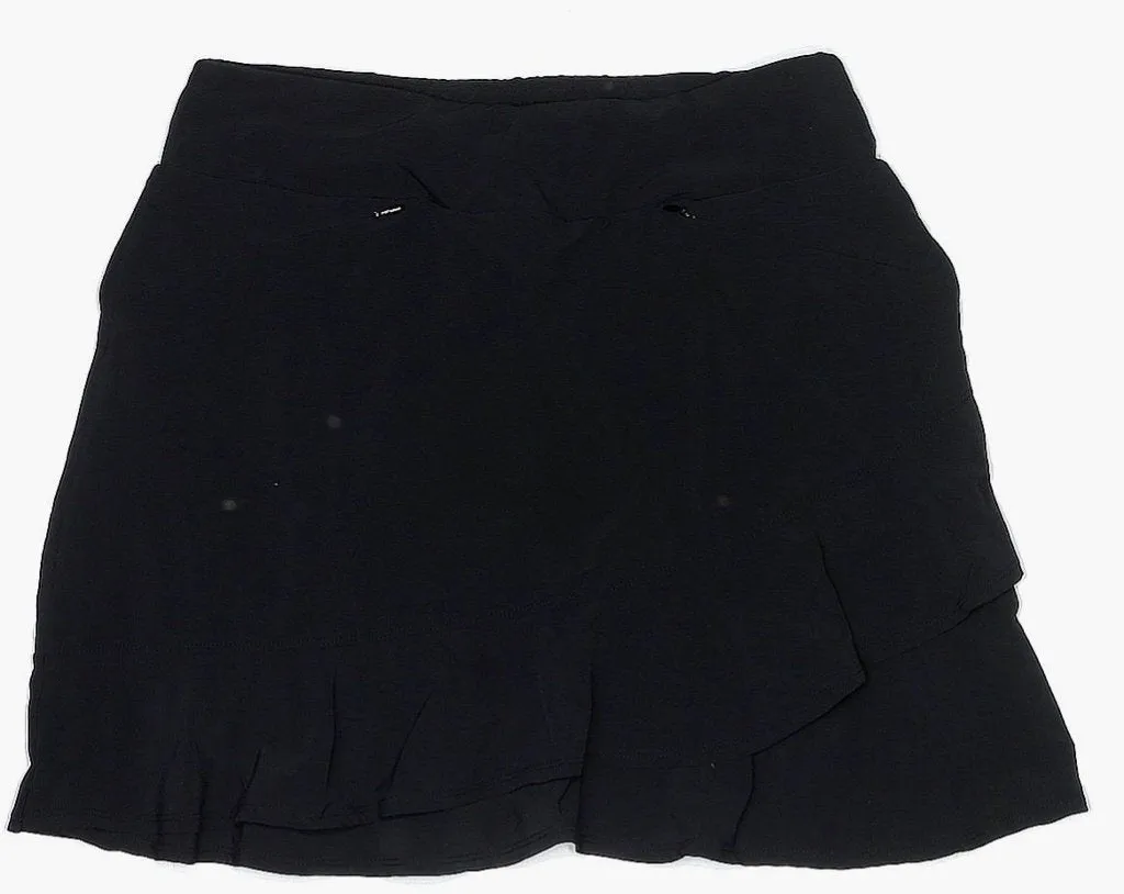 Tail Activewear Black Pull-on Ruffled Skort Size 4 MSP$96