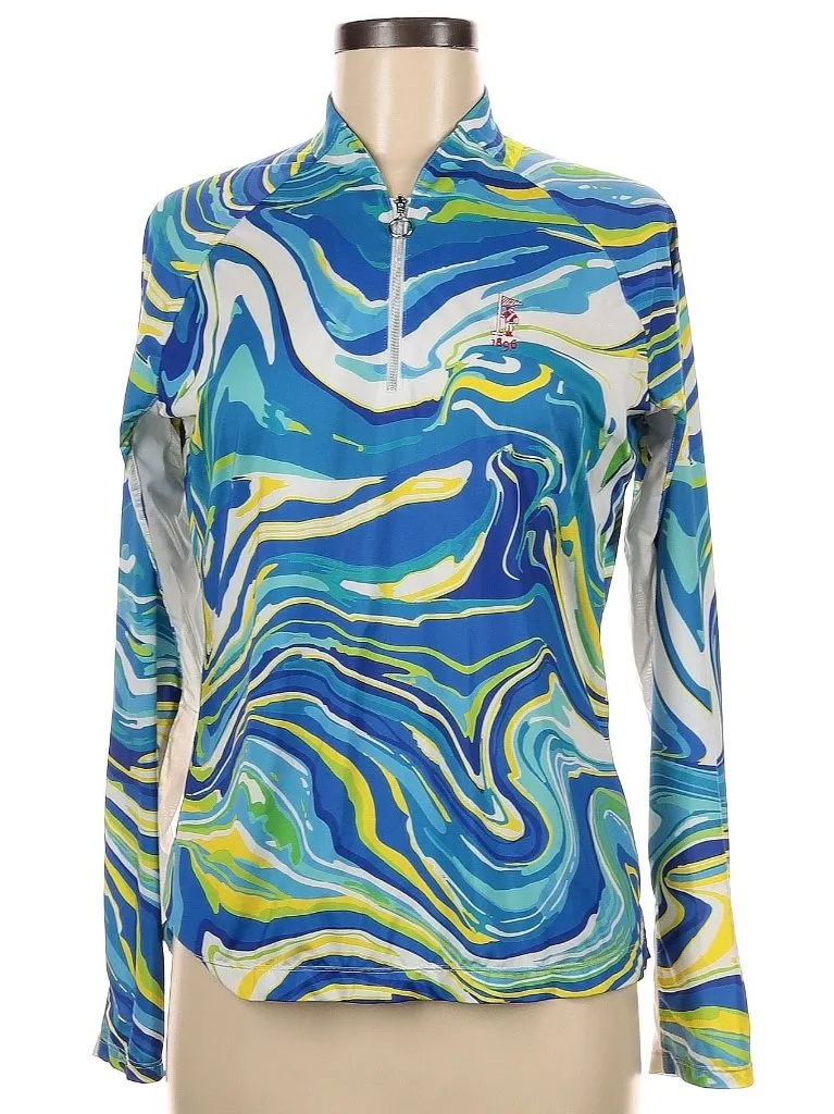 Tail Activewear Kali Women's UV Protection Golf Top - Marble Flow w/ Logo Size M