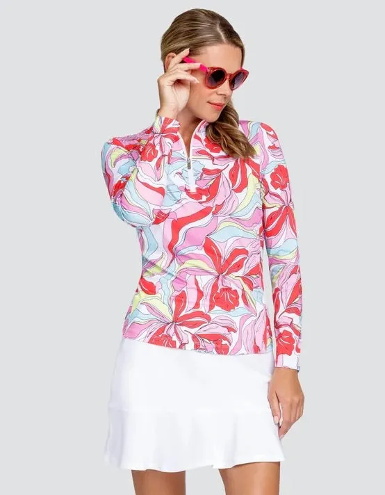 Tail Activewear Long Sleeve Cora Golf Top - Painted Petals Size L