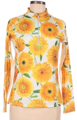 Tail Activewear Long Sleeve Sunflower Print Golf Top Size M. MSP$100