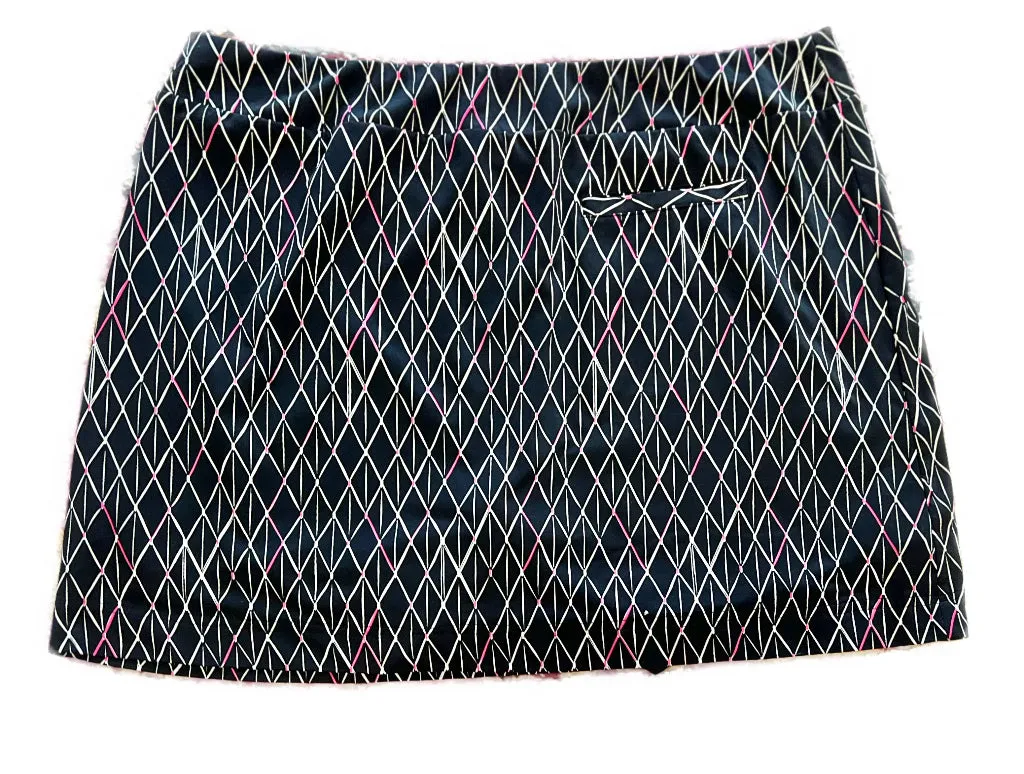 Tail Activewear Midnight Navy, White & Pink Diamond Print Golf Skort Size XL MSP$92