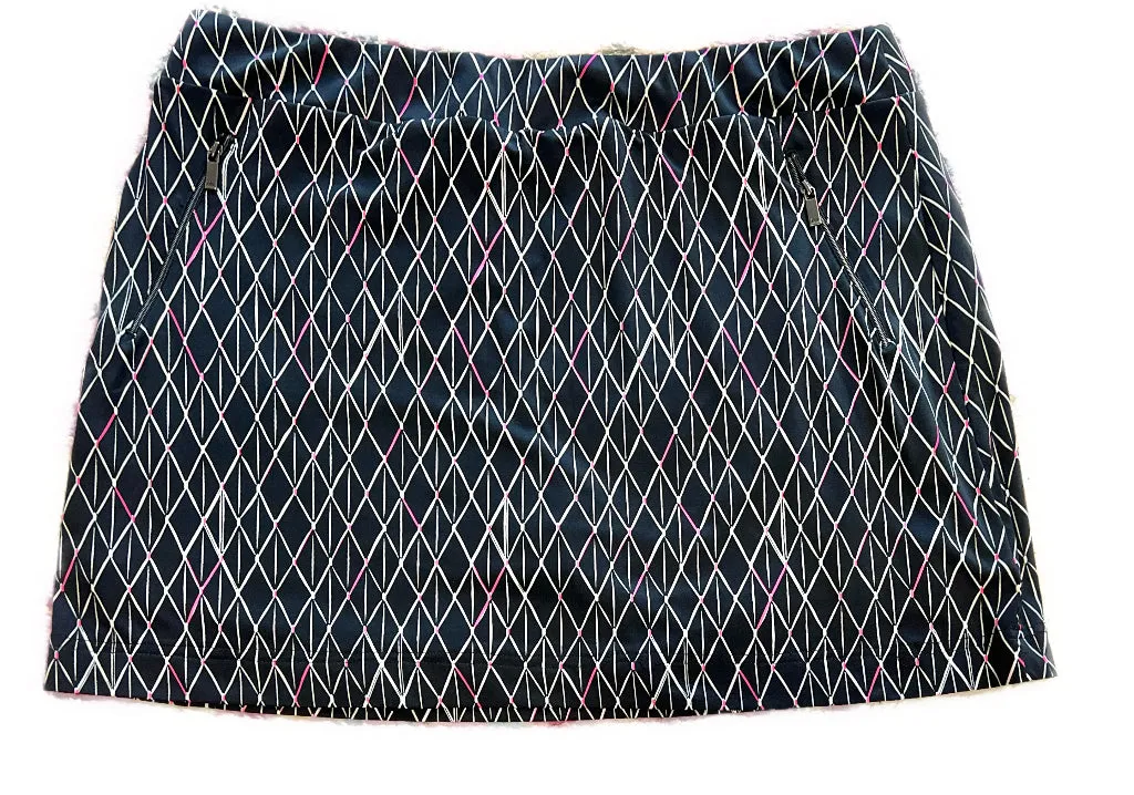 Tail Activewear Midnight Navy, White & Pink Diamond Print Golf Skort Size XL MSP$92