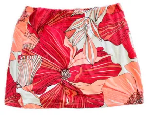 Tail Activewear Red, Coral & Peach Floral Print Golf Skort Size L MSP$93