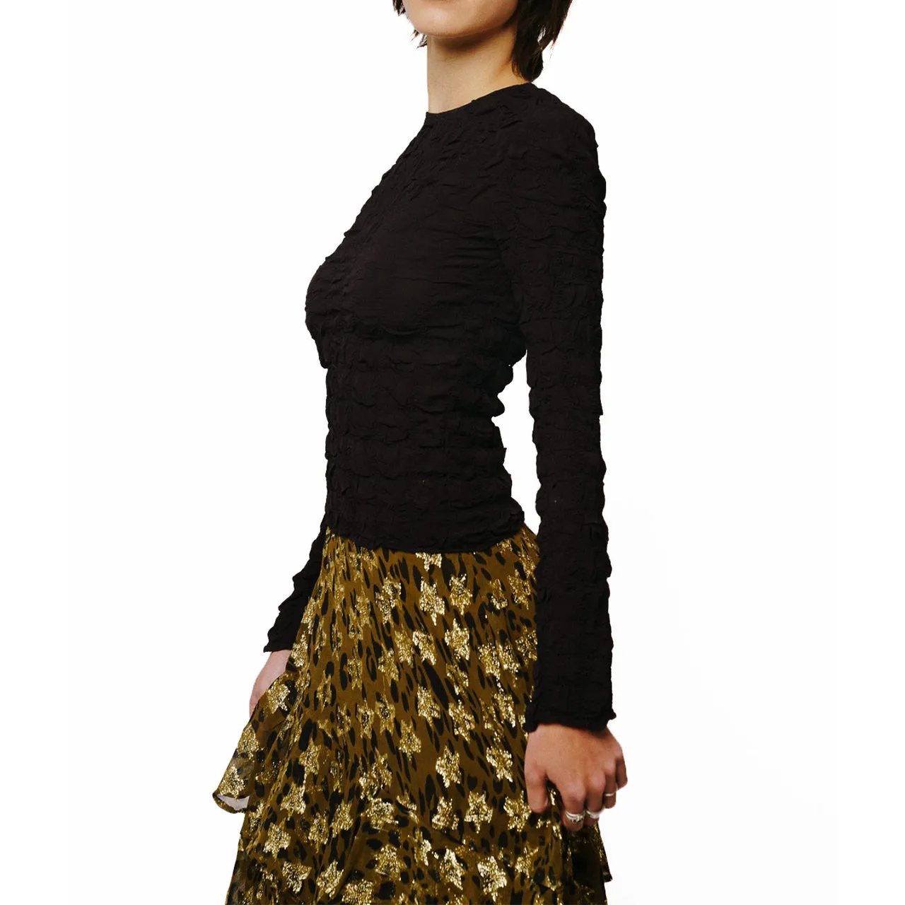 Trending Now Janet Pucker Effect Long Sleeve Top  Limited Availability!