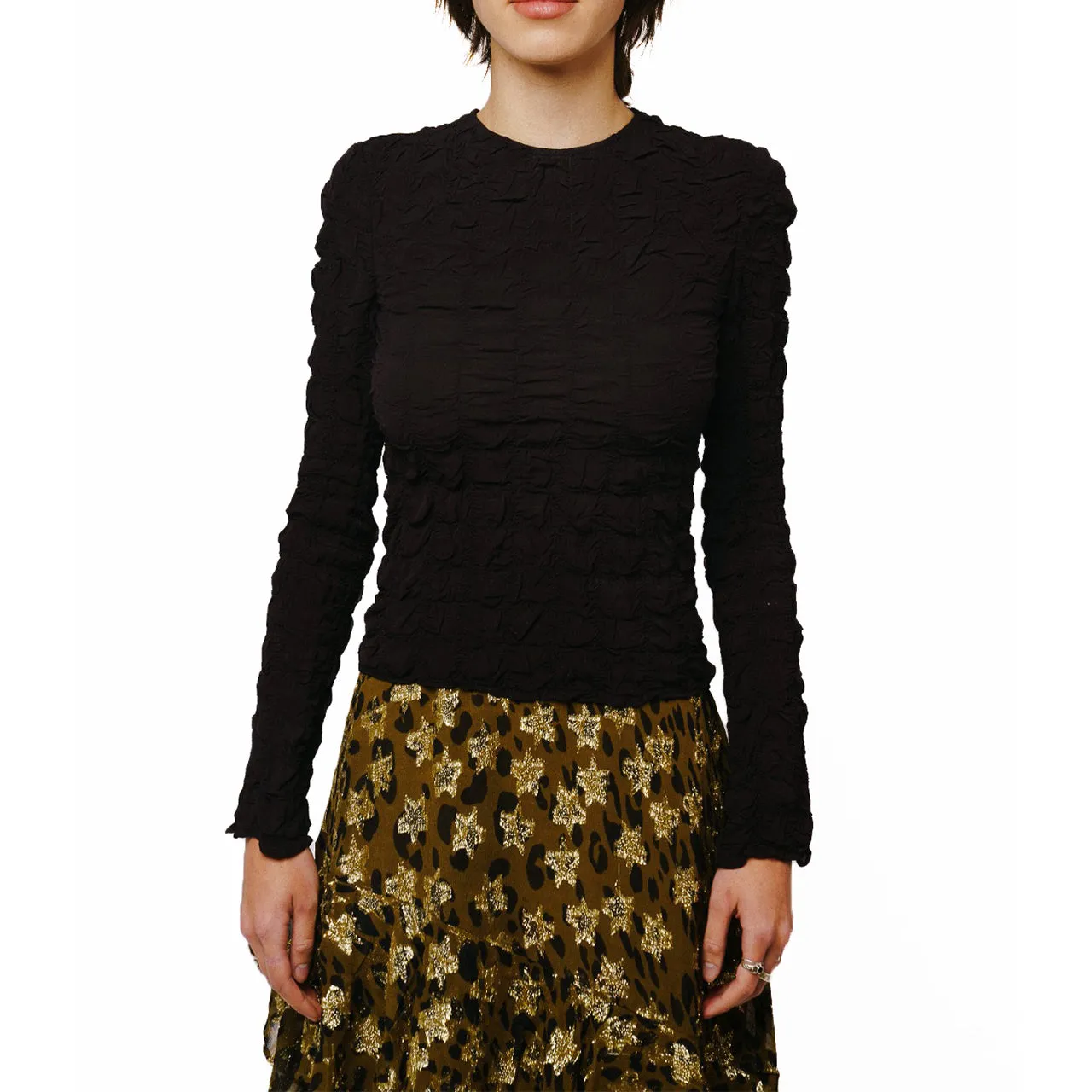 Trending Now Janet Pucker Effect Long Sleeve Top  Limited Availability!