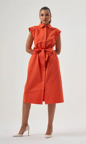 Trending Now Mzl Belted Sleevless Midi Pomegranate Flower Dress Apparel  Dont Miss Out!