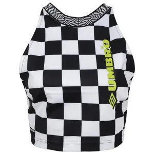 Umbro Womens Criss Cross Band Sports Bra, Black/White