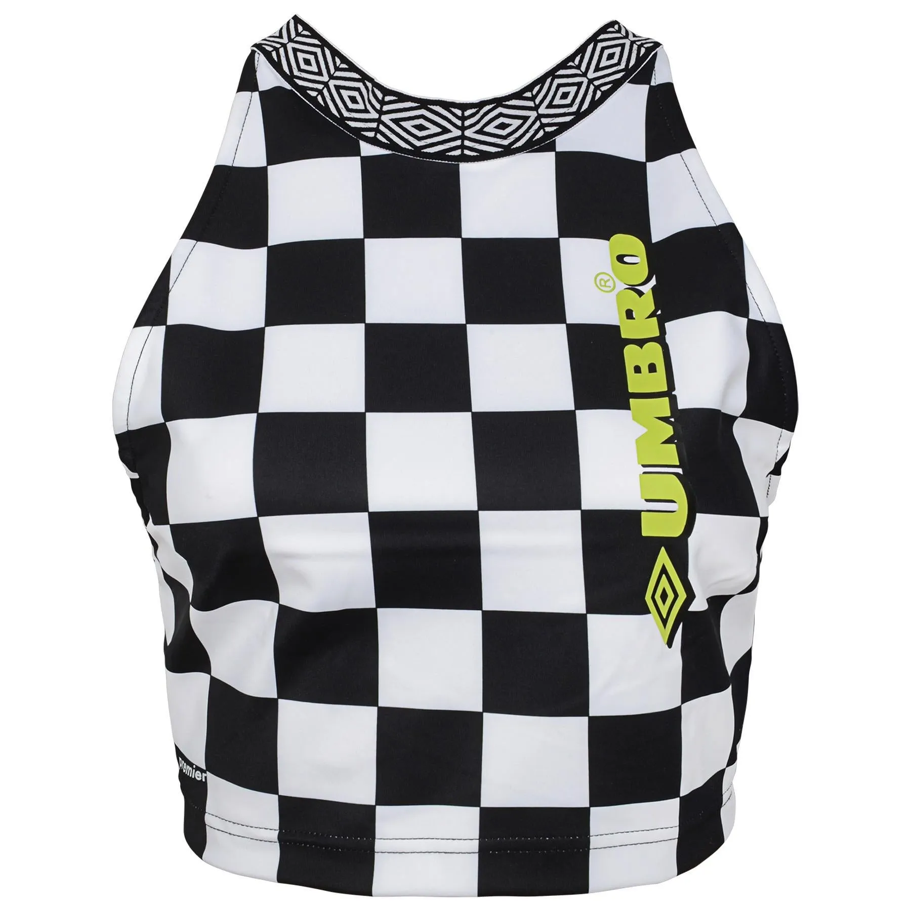 Umbro Womens Criss Cross Band Sports Bra, Black/White