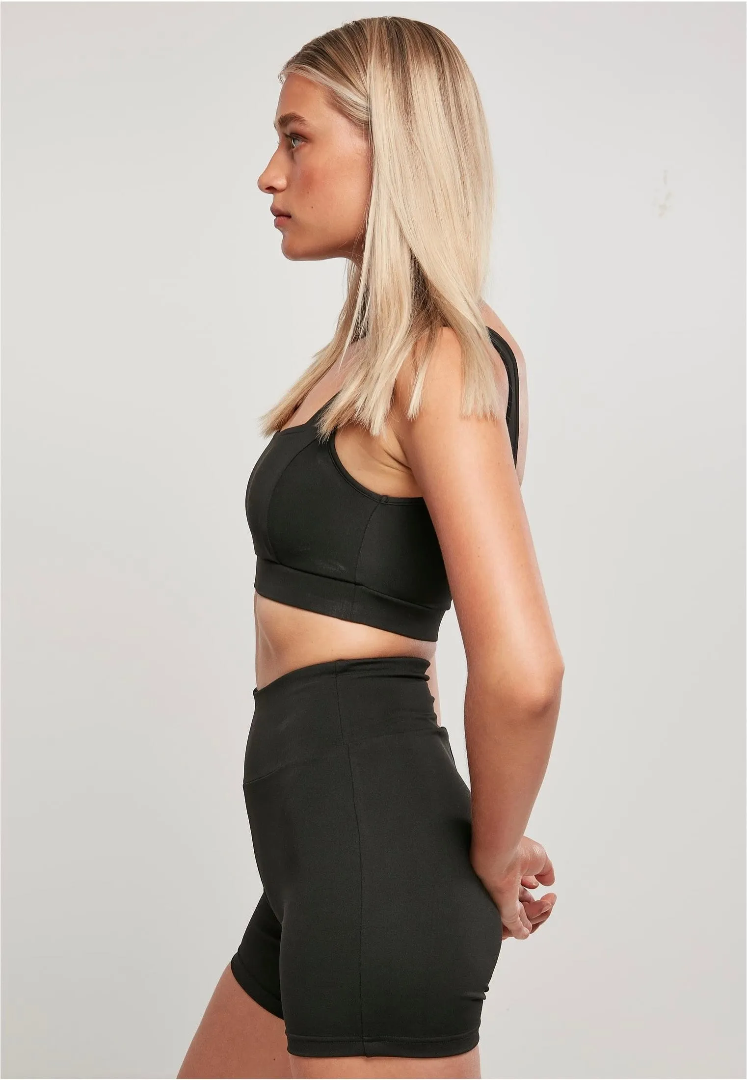 Urban Classics - Ladies Recycled Squared Sports Black - Sport Bra