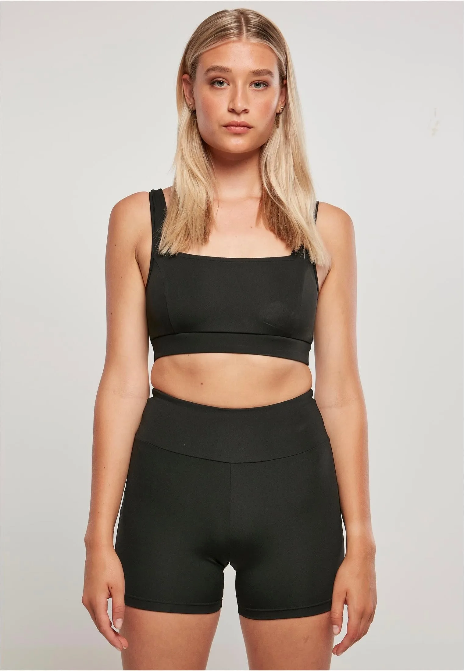 Urban Classics - Ladies Recycled Squared Sports Black - Sport Bra