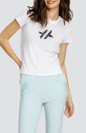 Women Tail Activewear Bijou Top - Chalk White with Logo