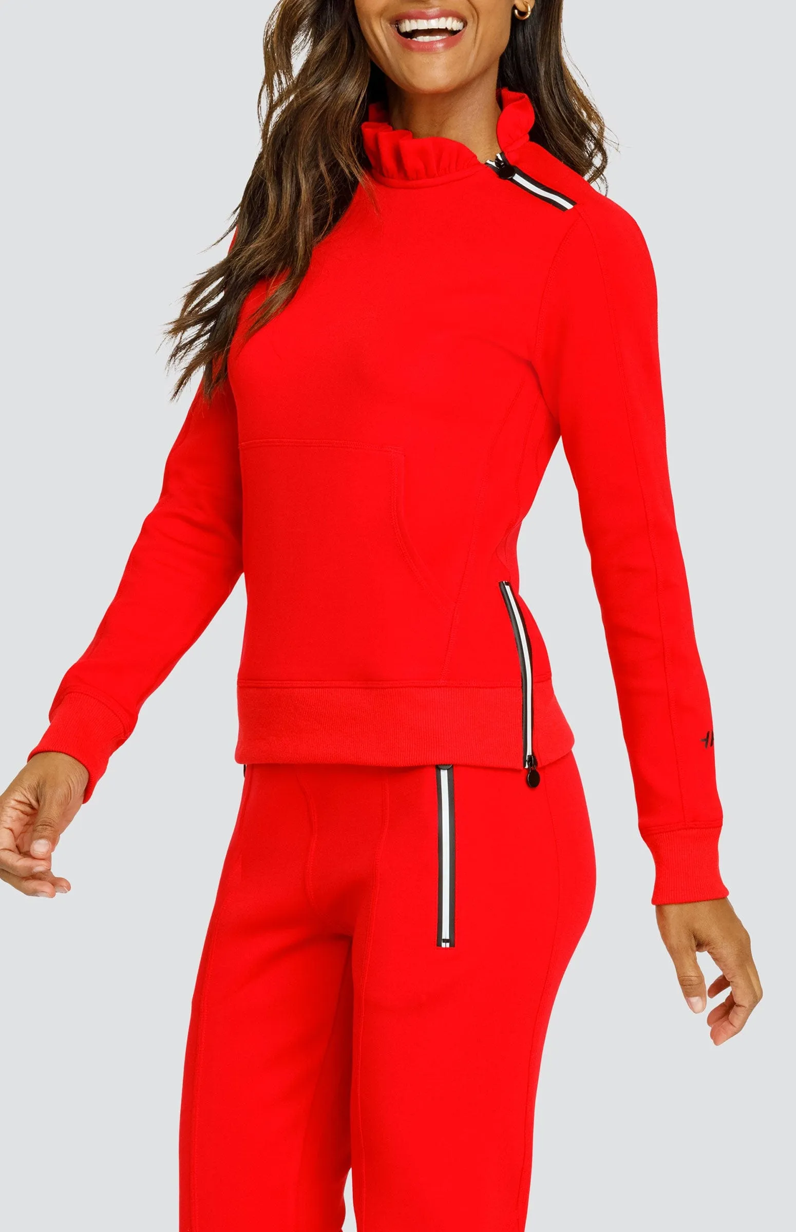 Women Tail Activewear Condoleezza Dahlia Red Pullover