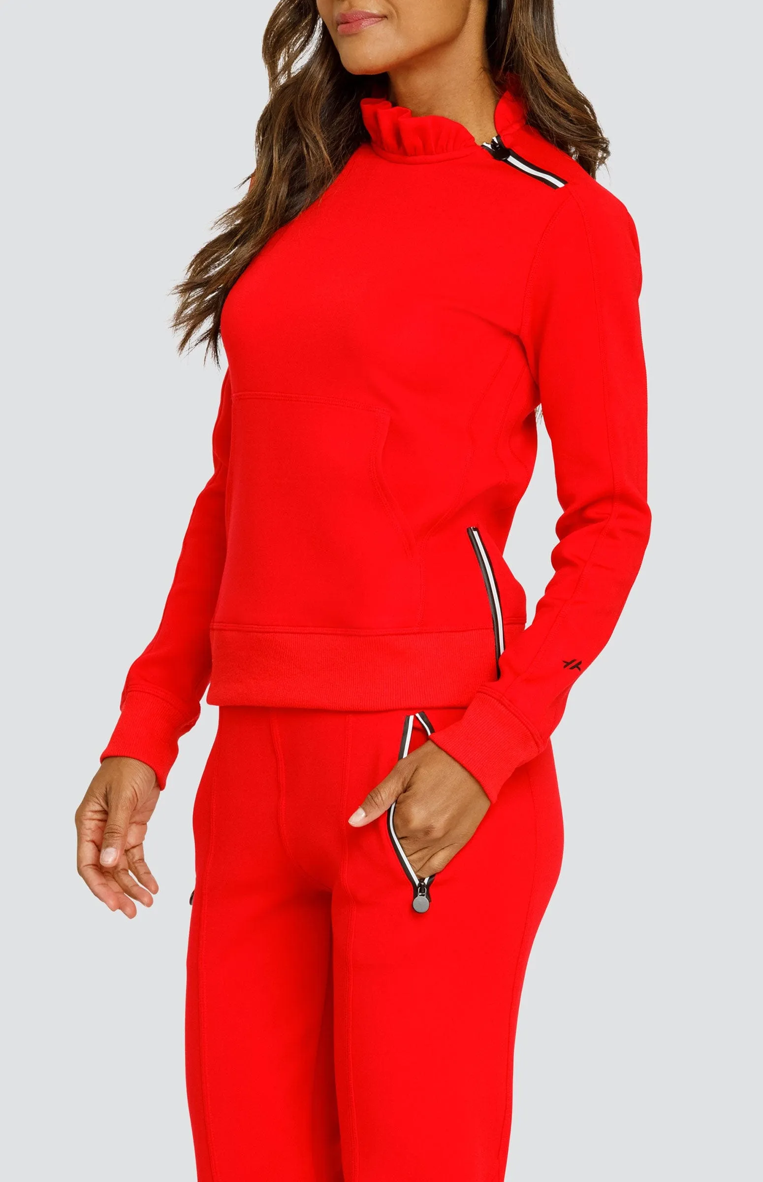 Women Tail Activewear Condoleezza Dahlia Red Pullover