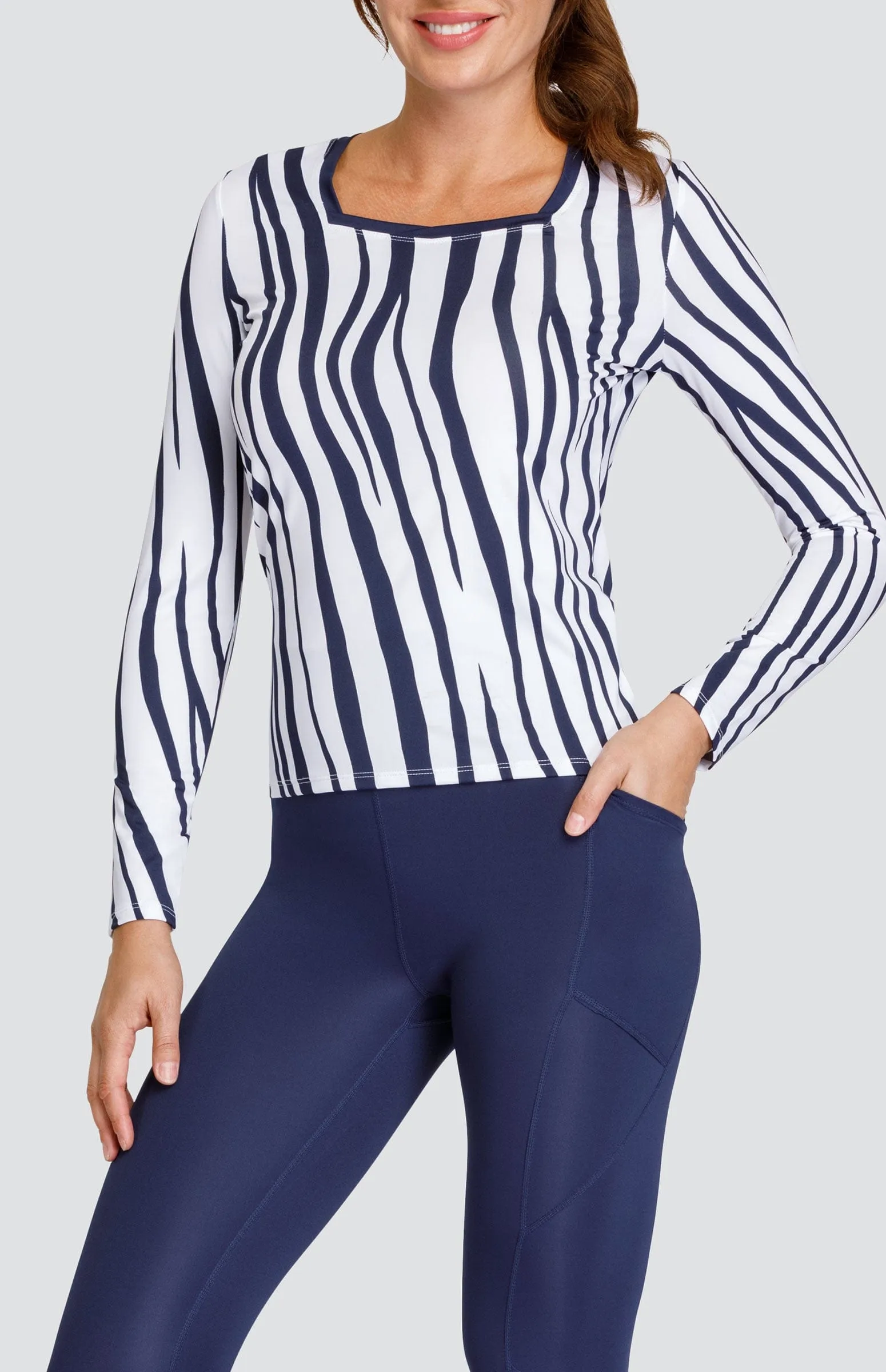 Women Tail Activewear Greenwich Top - Zebra Stripes