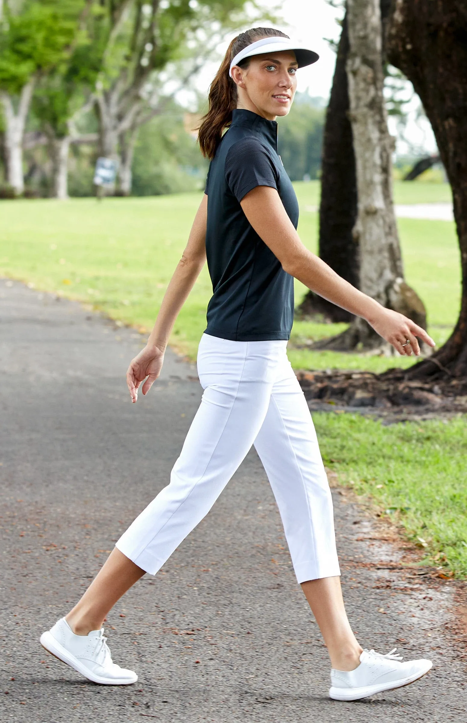 Women Tail Activewear Mulligan 22" Capri - Chalk White