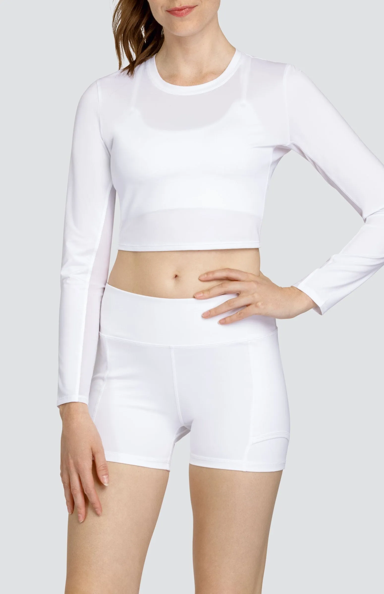 Women Tail Activewear Saya Crop Top - Chalk White