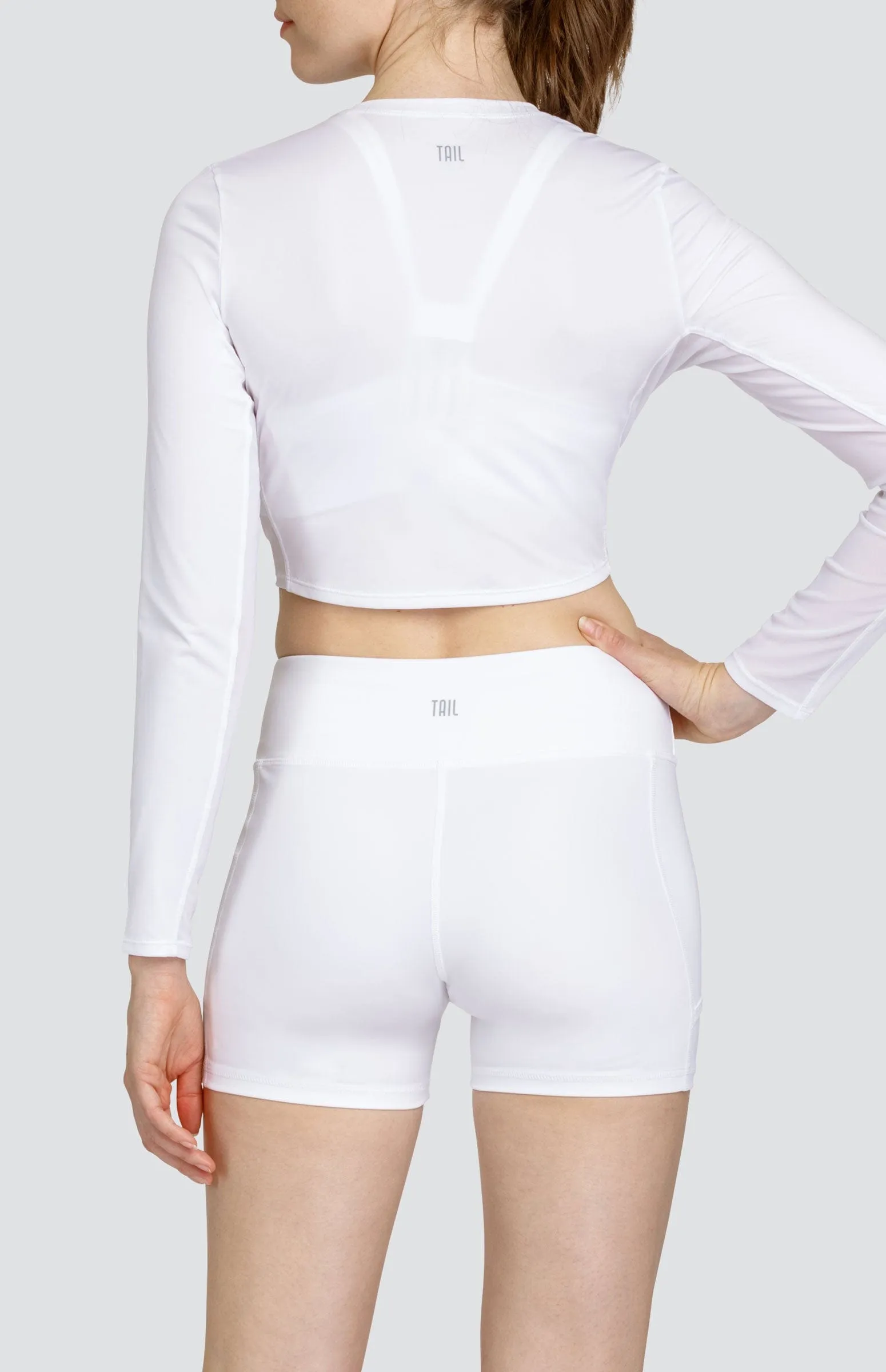 Women Tail Activewear Saya Crop Top - Chalk White