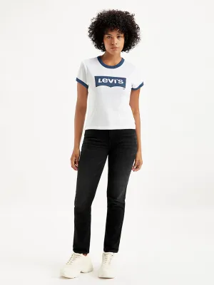 Women's 724 Black Straight Fit High Rise Jeans LEVI'S