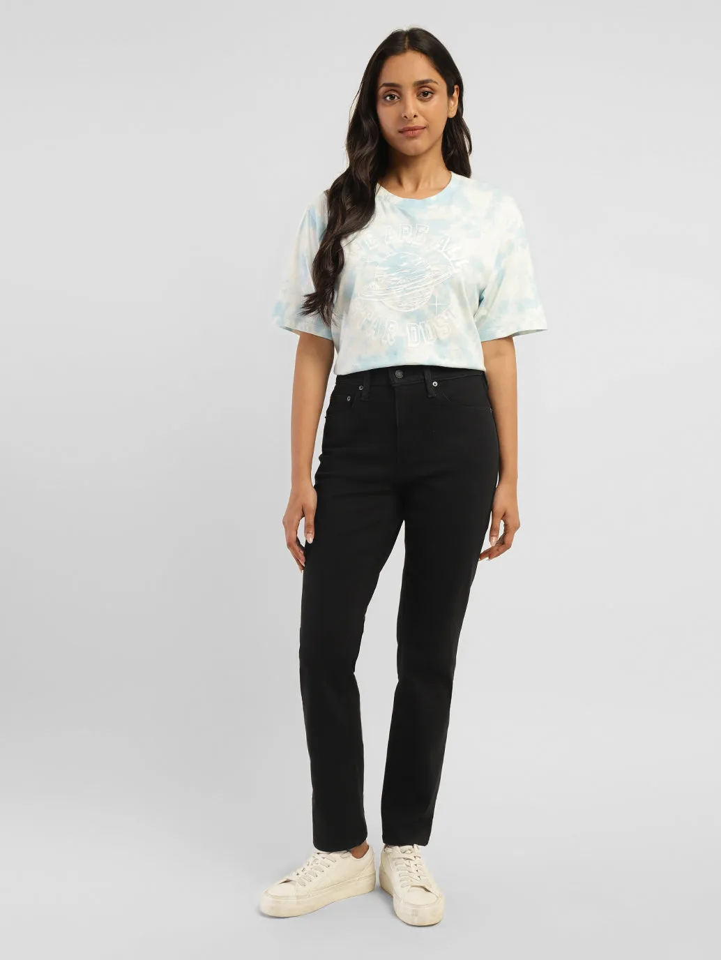 Women's 724 Black Straight Fit High Rise Jeans LEVI'S