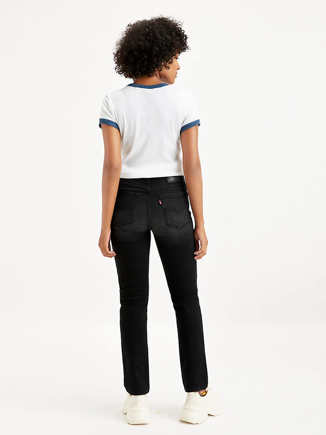 Women's 724 Black Straight Fit High Rise Jeans LEVI'S