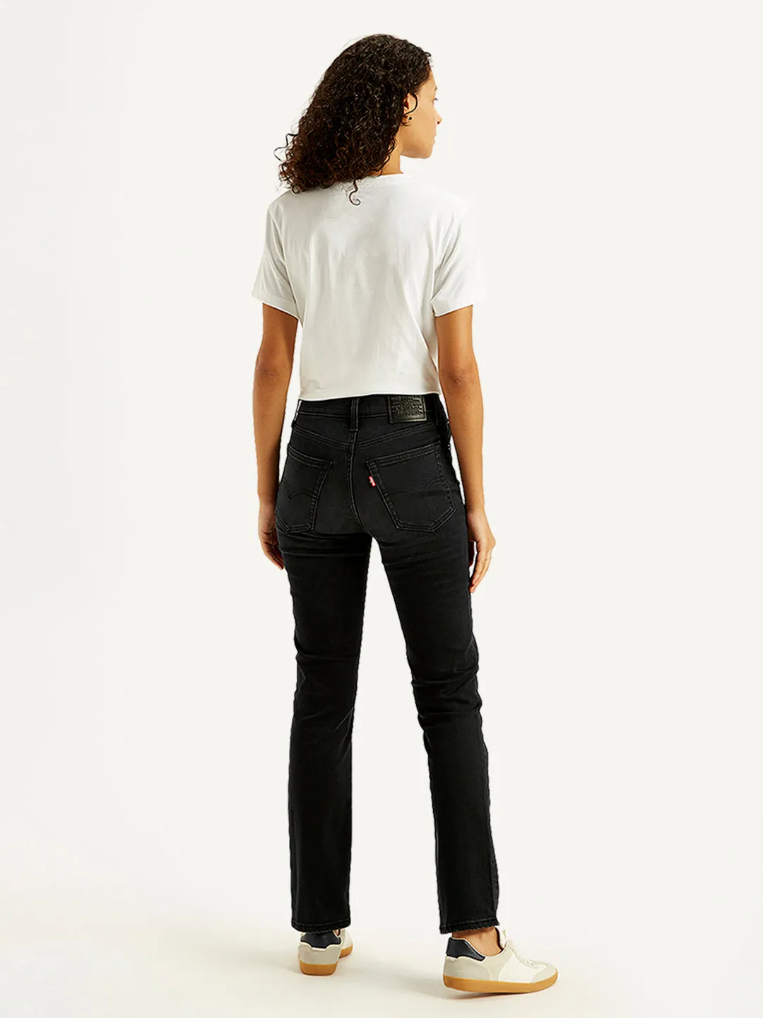 Women's 724 Black Straight Fit High Rise Jeans LEVI'S