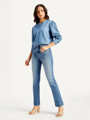 Women's 724 Blue Slim Fit High Rise Jeans LEVI'S