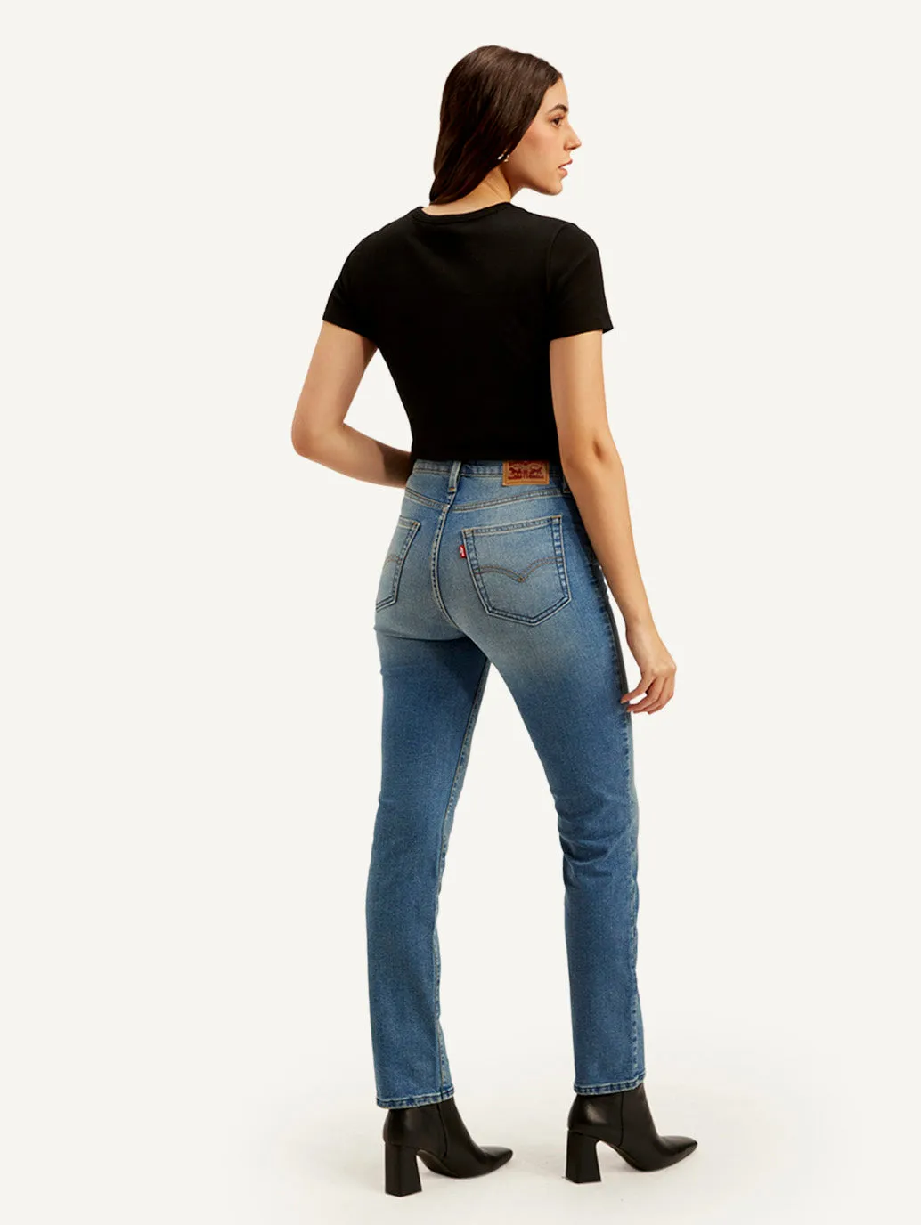 Women's 724 Blue Slim Straight Fit High Rise Jeans LEVI'S