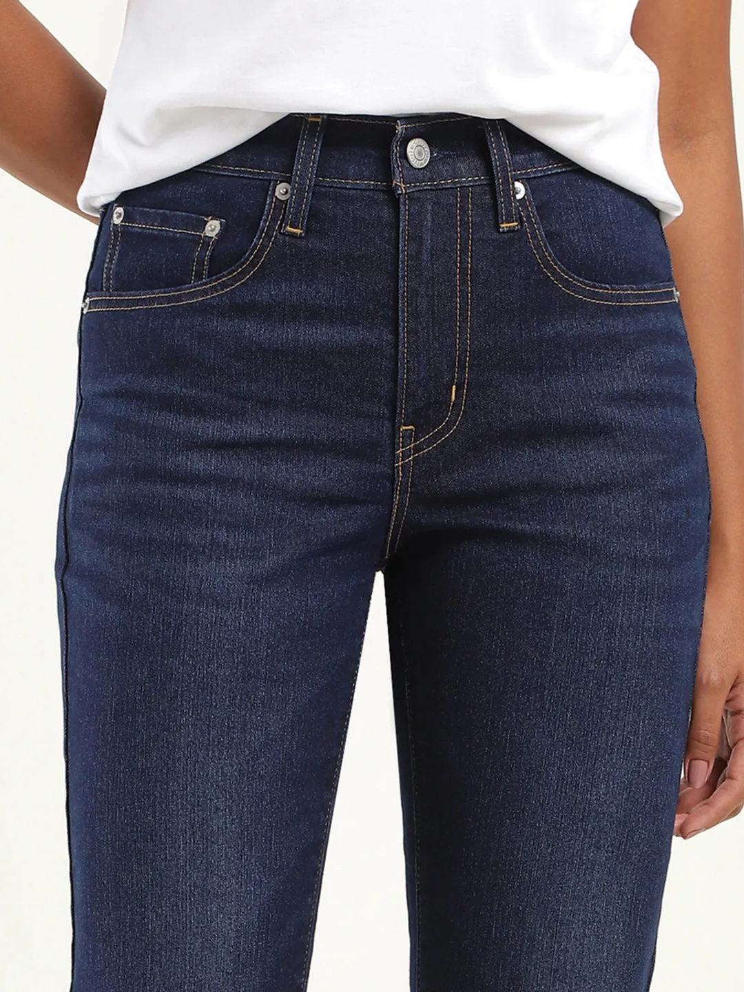 Women's 724 Blue Slim Straight Fit  High Rise Jeans LEVI'S