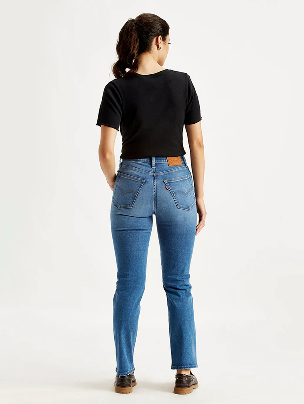 Women's 724 Blue Slim Straight Fit High Rise Jeans LEVI'S