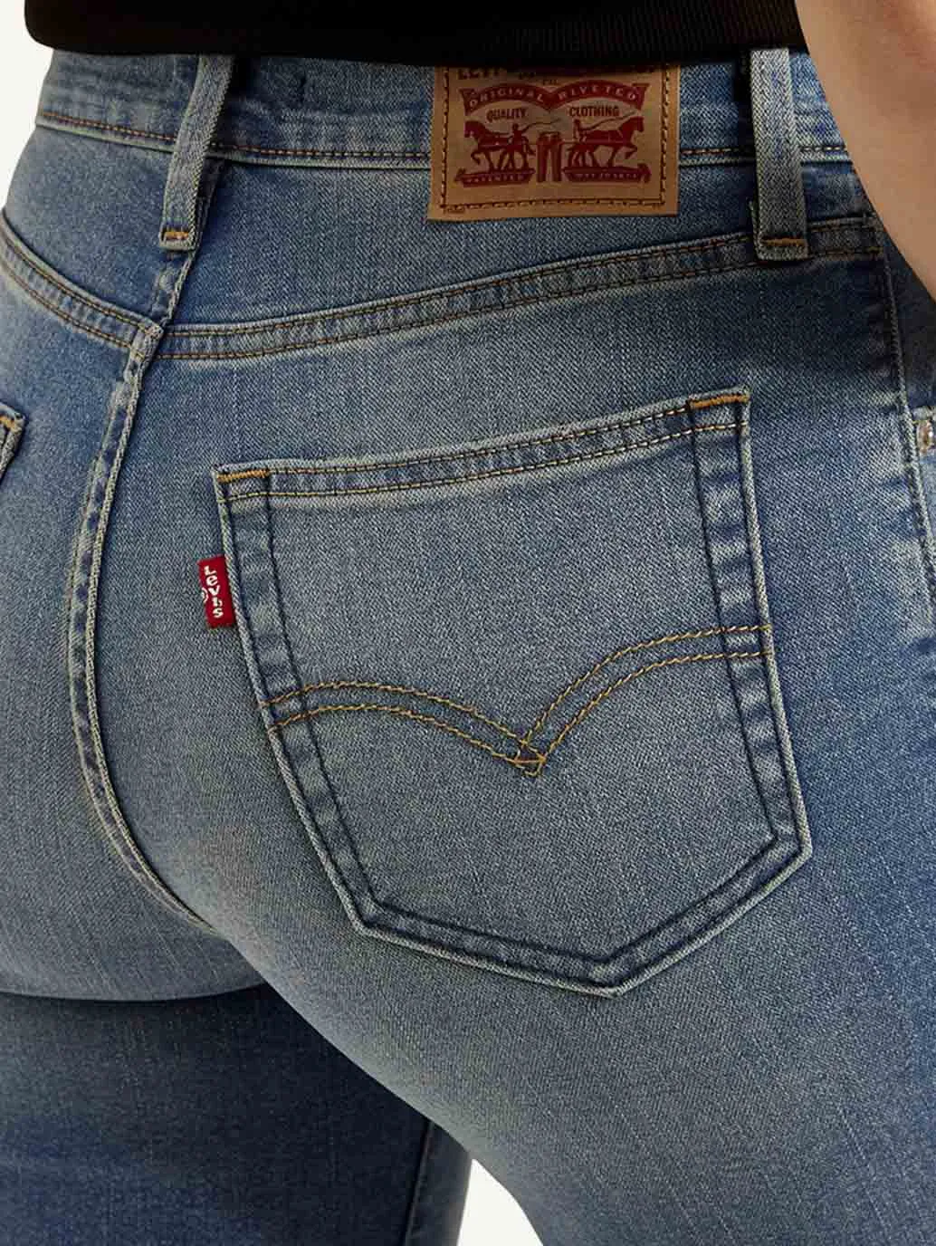 Women's 724 Blue Slim Straight Fit High Rise Jeans LEVI'S