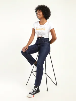 Women's 724 Blue Slim Straight Fit  High Rise Jeans LEVI'S