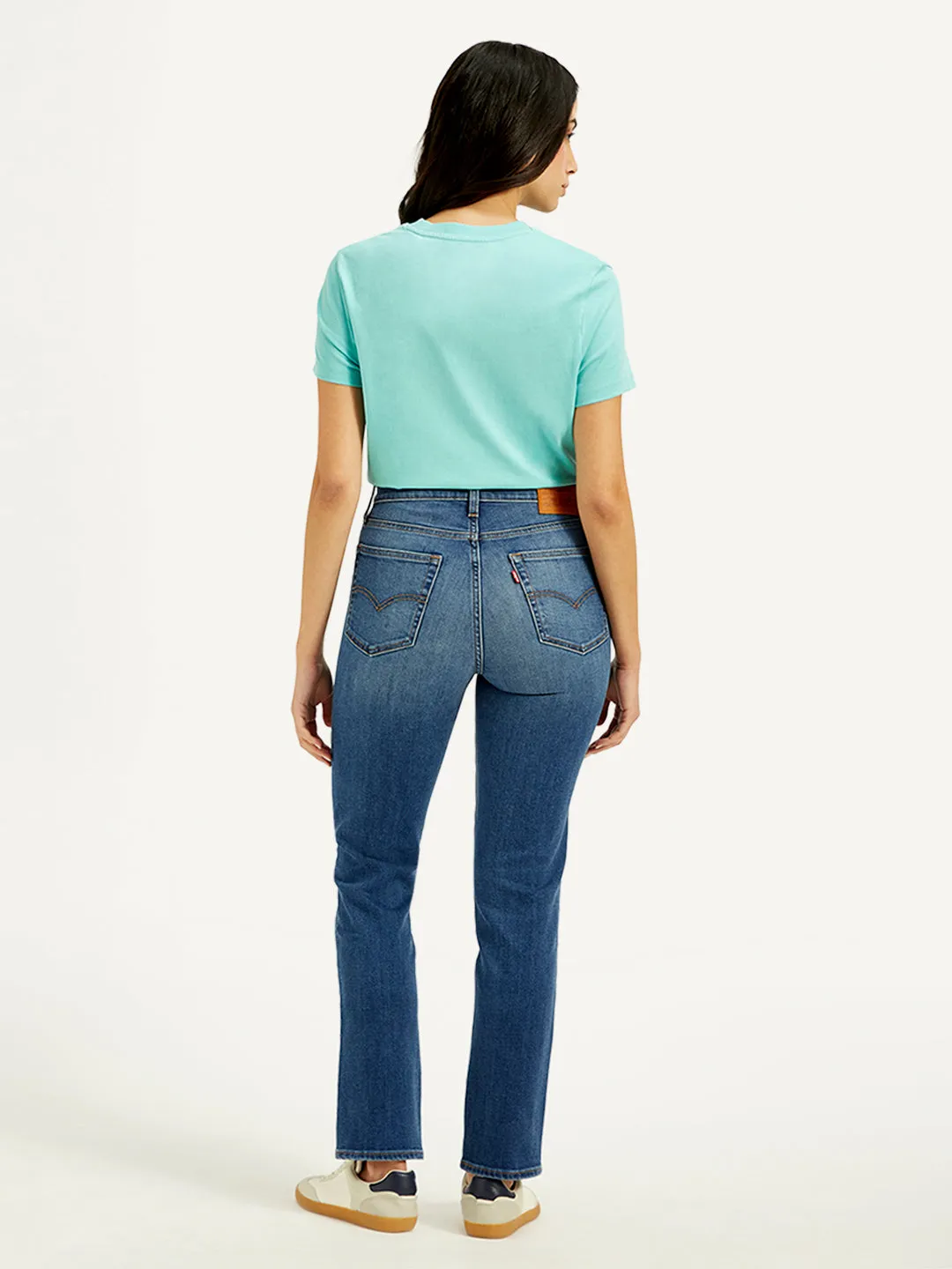Women's 724 Blue Slim Straight Fit High Rise Jeans LEVI'S