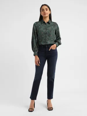 Women's 724 Blue Straight Fit High Rise Jeans LEVI'S