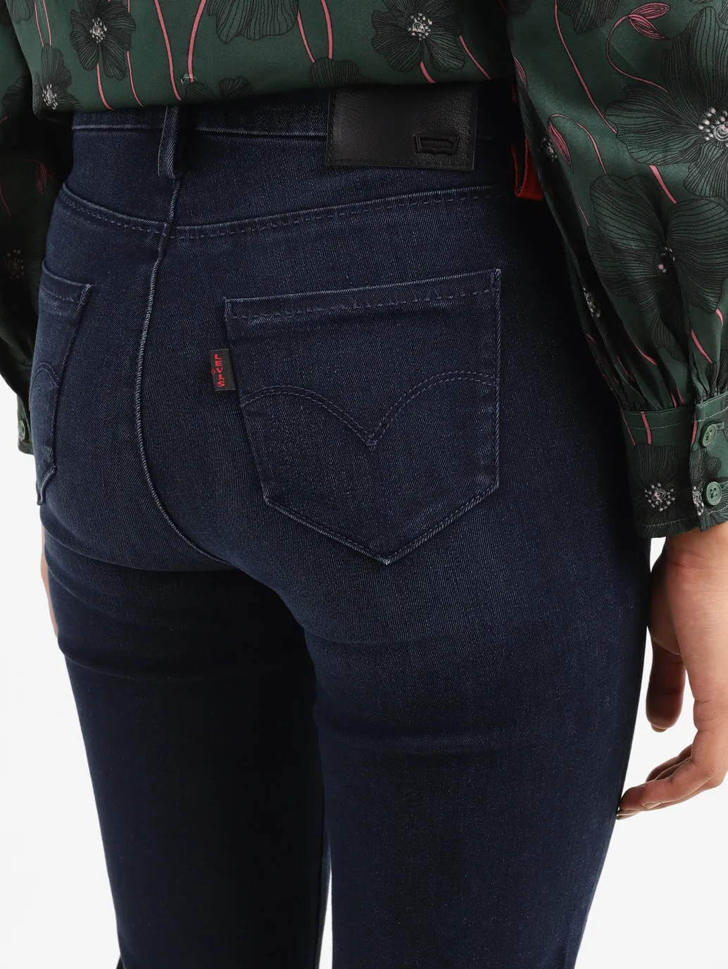 Women's 724 Blue Straight Fit High Rise Jeans LEVI'S