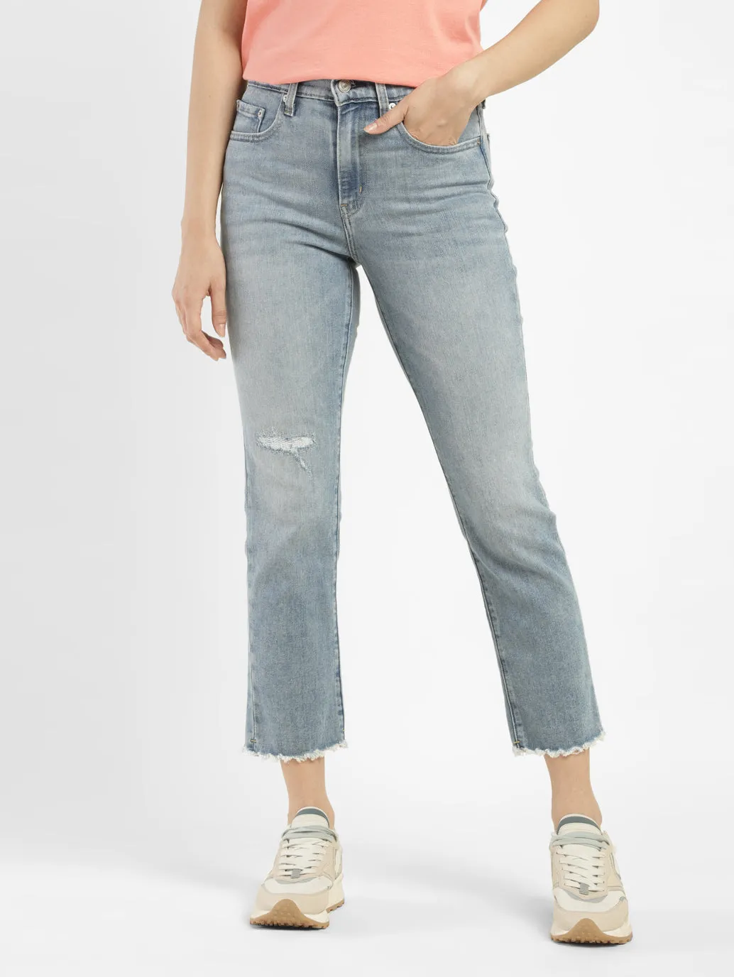 Women's 724 Blue Straight Fit High Rise Jeans LEVI'S
