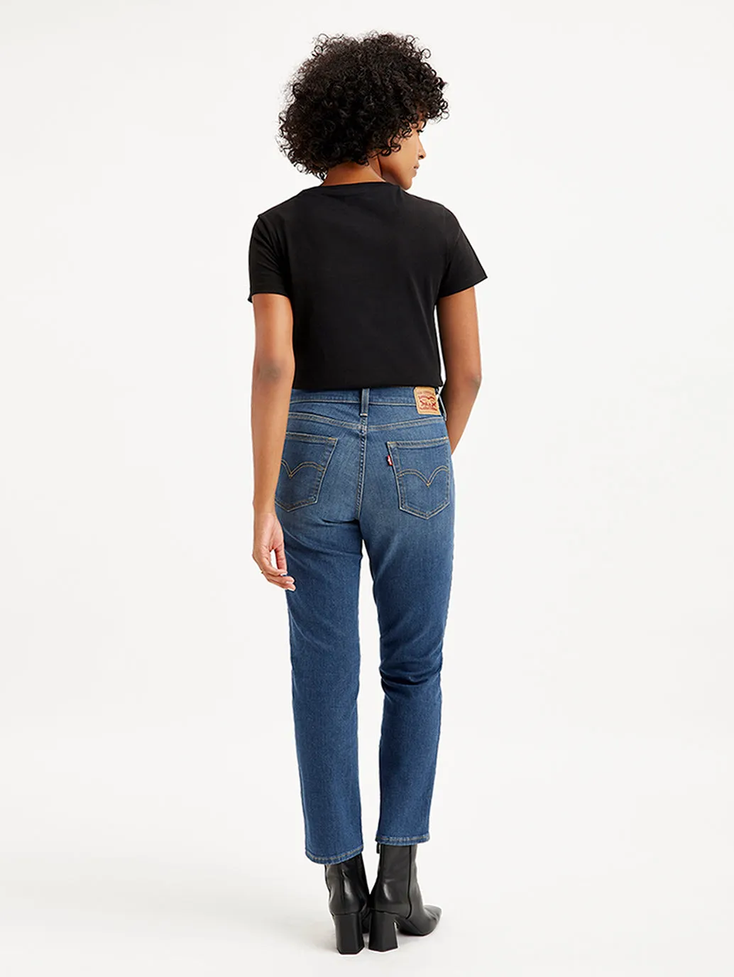 Women's 724 Blue Straight Fit High Rise Jeans LEVI'S