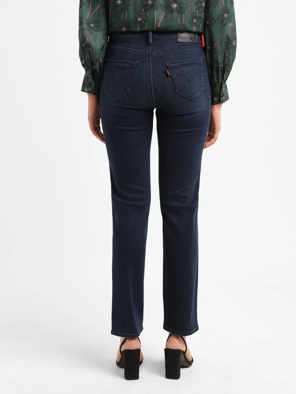 Women's 724 Blue Straight Fit High Rise Jeans LEVI'S