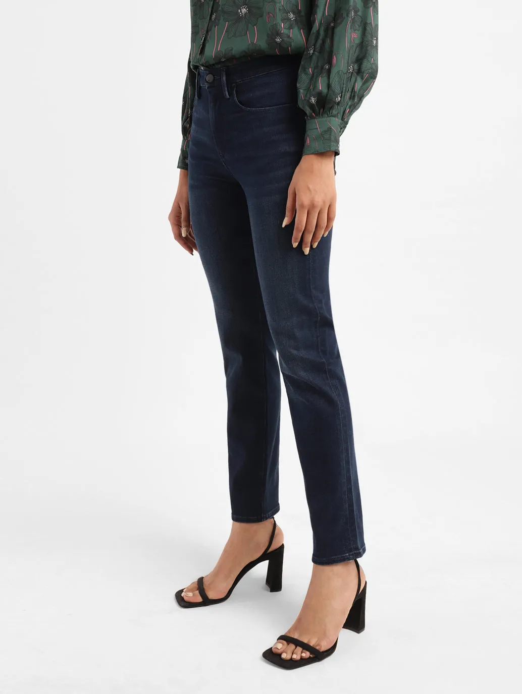 Women's 724 Blue Straight Fit High Rise Jeans LEVI'S