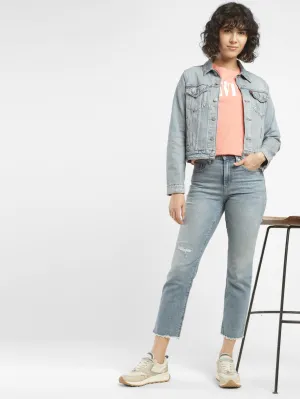 Women's 724 Blue Straight Fit High Rise Jeans LEVI'S