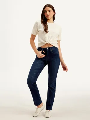 Women's 724 Dark Blue Slim Straight Fit High Rise Jeans LEVI'S