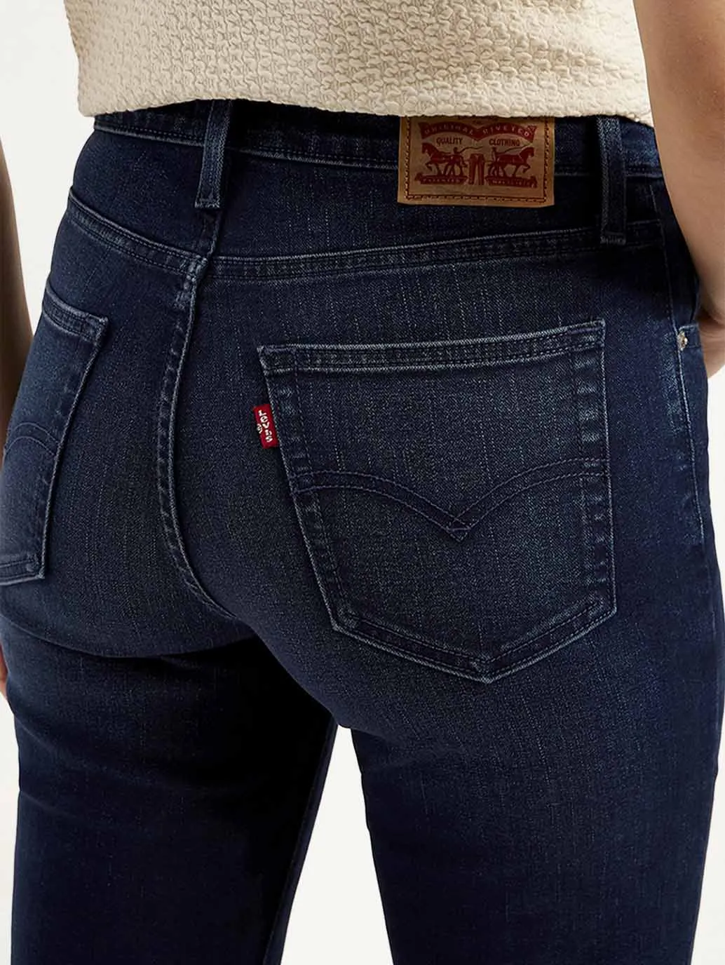Women's 724 Dark Blue Slim Straight Fit High Rise Jeans LEVI'S