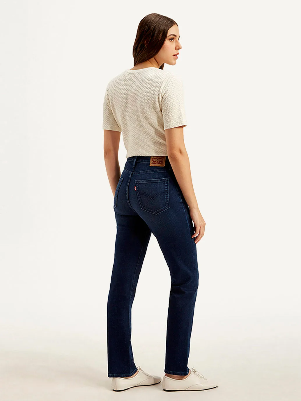 Women's 724 Dark Blue Slim Straight Fit High Rise Jeans LEVI'S
