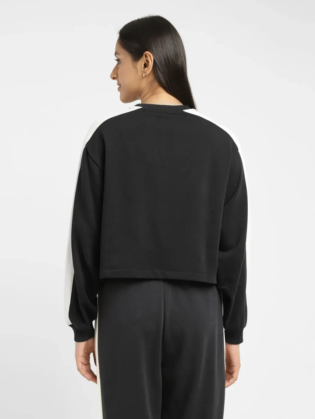 Women's Brand Logo Black Crew Neck Sweatshirt LEVI'S