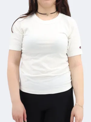 Women's Brand Logo Printed Sports T-Shirt,Off White