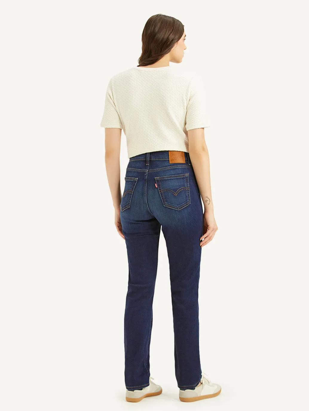 Women's High Rise 724 Slim Straight Fit Dark Blue Jeans LEVI'S