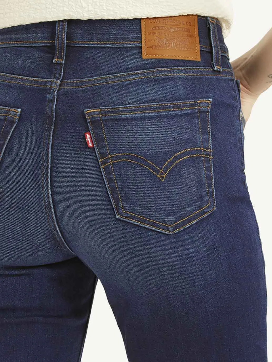 Women's High Rise 724 Slim Straight Fit Dark Blue Jeans LEVI'S