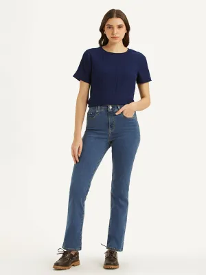 Women's High Rise 724 Straight Fit Blue Jeans LEVI'S
